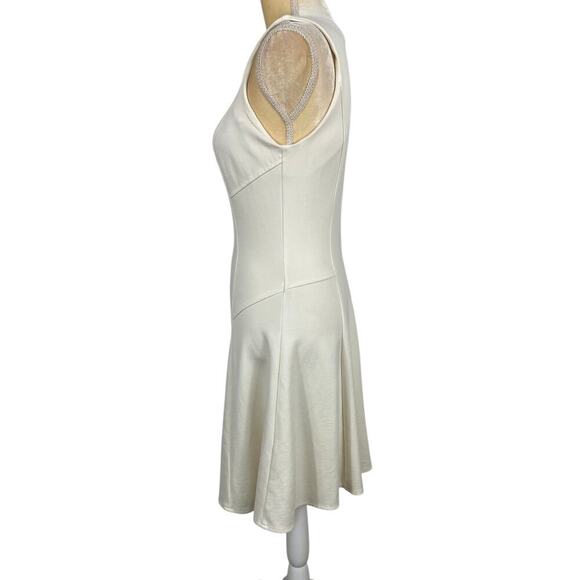 Amanda Uprichard Ivory Stretch A-Line Mini Dress Medium Office Streetwear Classy - Picture 11 of 13
